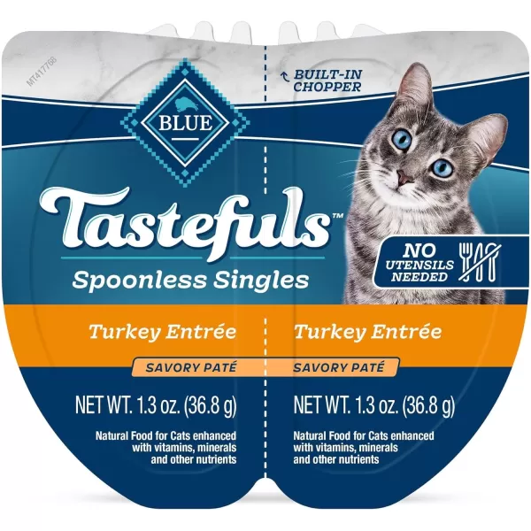 imageBlue Buffalo Tastefuls Natural Pate Wet Cat Food Variety Pack Chicken Turkey amp Chicken and Ocean Fish amp Tuna 55oz Cans 24 Count  8 of EachTurkey 26 ounce Pack of 24