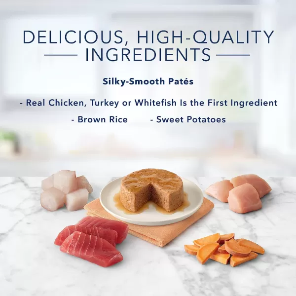 imageBlue Buffalo Tastefuls Natural Pate Wet Cat Food Variety Pack Salmon Chicken Ocean Fish amp Tuna Entres 3oz Cans 12 Count  4 of Each FlavorChicken Turkey amp Chicken Ocean Fish amp Tuna 55 Ounce Pack of 12