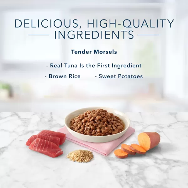 imageBlue Buffalo Tastefuls Natural Tender Morsels Wet Cat Food Chicken Entre 55oz cans Pack of 24Tuna 3 Ounce Pack of 24
