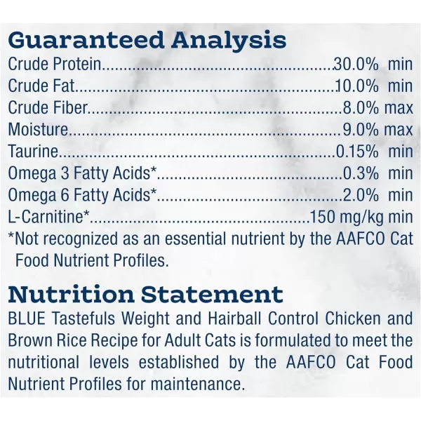 imageBlue Buffalo Tastefuls Weight amp Hairball Control Natural Adult Dry Cat Food Chicken 7lb bagChicken amp Brown Rice Hairball amp Weight Control 3 Pound Pack of 1