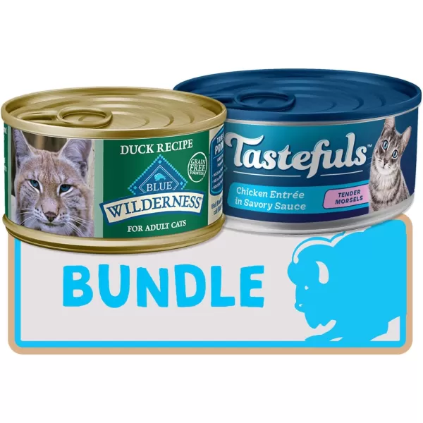imageBlue Buffalo Tastefuls and Wildneress Cat Wet Food Variety Bundle Chicken and Duck Pack of 48Blue Buffalo Tastefuls and Wildneress Cat Wet Food Variety Bundle Chicken and Duck Pack of 48