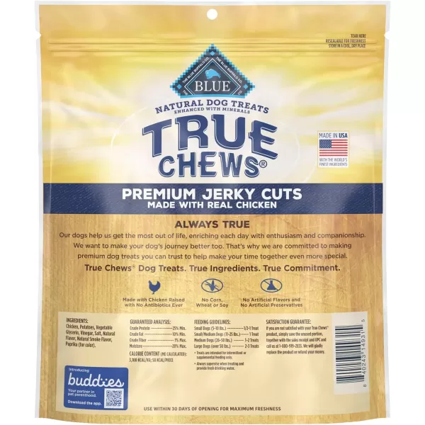 imageBlue Buffalo True Chews Premium Jerky Cuts Natural Dog Treats Duck 22 oz bagChicken 137 Pound Pack of 1