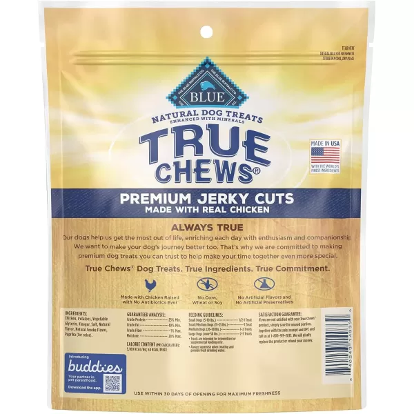 imageBlue Buffalo True Chews Premium Jerky Cuts Natural Dog Treats Duck 22 oz bagChicken 4 Ounce Pack of 1