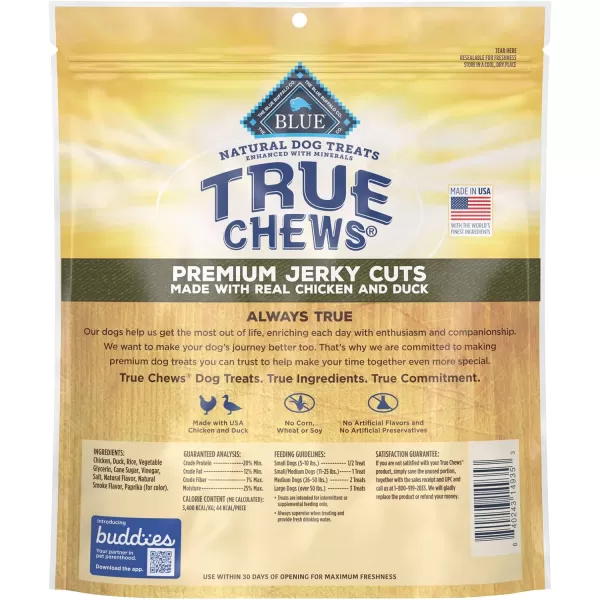 imageBlue Buffalo True Chews Premium Jerky Cuts Natural Dog Treats Duck 22 oz bagDuck 137 Pound Pack of 1