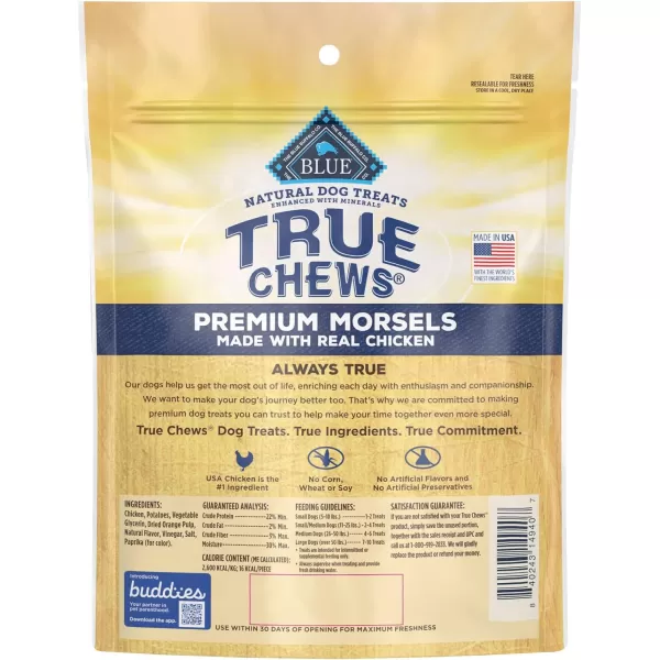 imageBlue Buffalo True Chews Premium Morsels Natural Dog Treats Chicken 11 oz bagChicken 11 Ounce Pack of 1