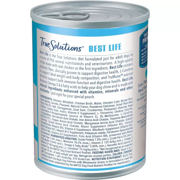 imageBlue Buffalo True Solutions Best Life Natural Medium Breed Adult Dry Dog Food Chicken 4lb125 Ounce Pack of 12 Wet Dog Food