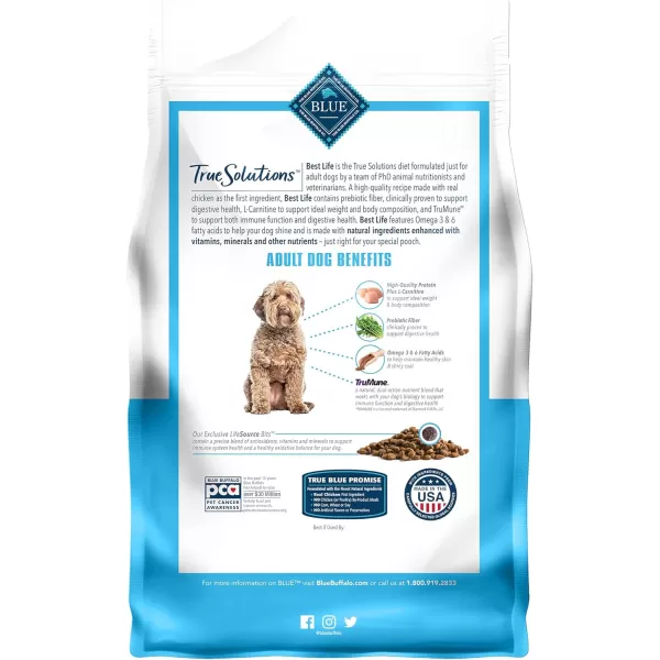 imageBlue Buffalo True Solutions Best Life Natural Medium Breed Adult Dry Dog Food Chicken 4lb4 Pound Pack of 1 Dry Dog Food