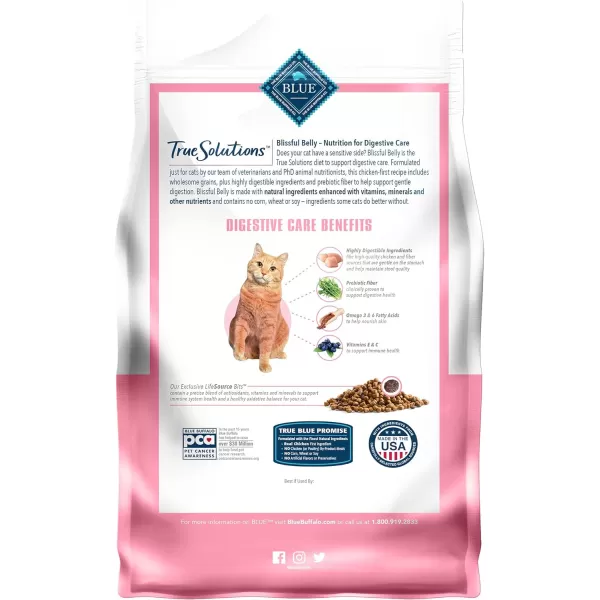 imageBlue Buffalo True Solutions Blissful Belly Natural Digestive Care Adult Dry Cat Food Chicken 11lbDry Cat Food Chicken 35 Pound Pack of 1