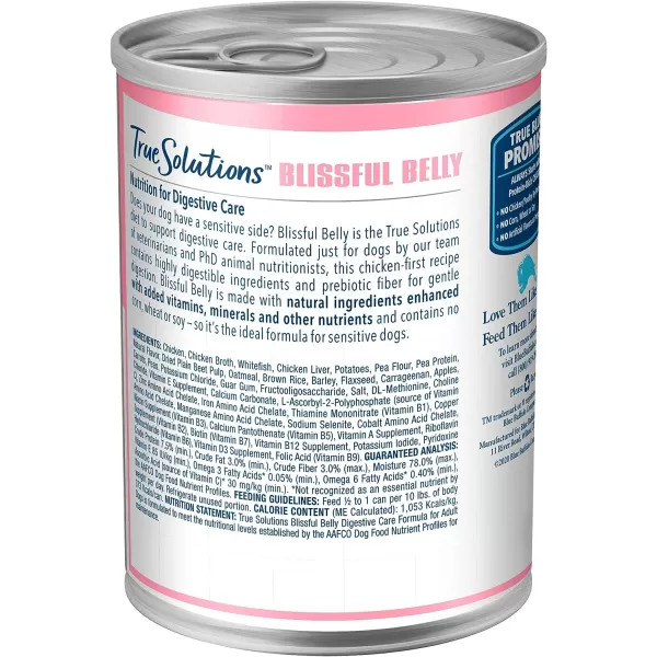 imageBlue Buffalo True Solutions Blissful Belly Natural Digestive Care Adult Dry Dog Food Chicken 24lbChicken Wet Dog Food 125 Ounce Pack of 12