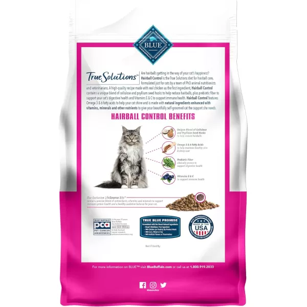 imageBlue Buffalo True Solutions Hairball Control Natural Adult Dry Cat Food Chicken 11lbChicken 35 Pound Pack of 1