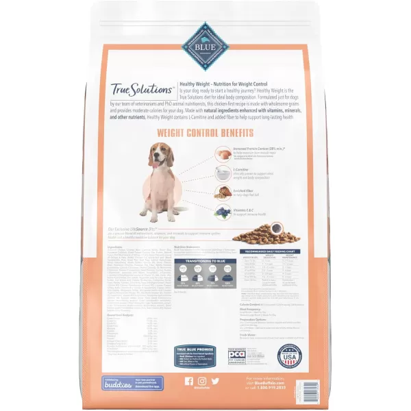 imageBlue Buffalo True Solutions Healthy Weight Natural Weight Control Adult Dry Dog Food Chicken 24lbBlue Buffalo True Solutions Healthy Weight Natural Weight Control Adult Dry Dog Food Chicken 24lb