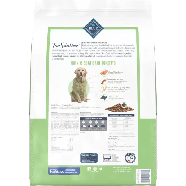 imageBlue Buffalo True Solutions Perfect Skin amp Coat Natural Adult Dry Dog Food Salmon 24lbDry Dog Food Salmon 11 Pound Pack of 1