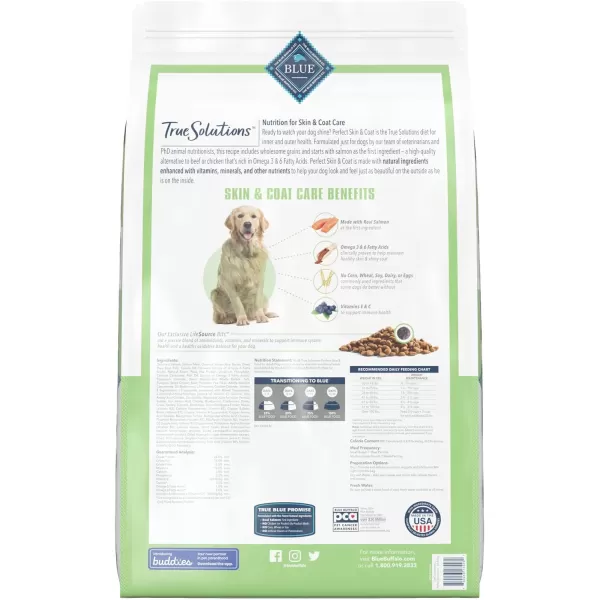 imageBlue Buffalo True Solutions Perfect Skin amp Coat Natural Adult Dry Dog Food Salmon 24lbDry Dog Food Salmon 24 Pound Pack of 1