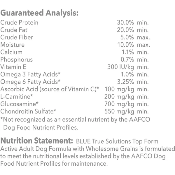 imageBlue Buffalo True Solutions Top Form Natural Active Breed Adult Dry Dog Food Chicken 4lbDry Dog Food 1 Count Pack of 1