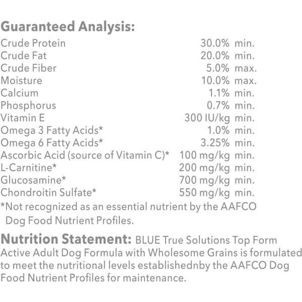 imageBlue Buffalo True Solutions Top Form Natural Active Breed Adult Dry Dog Food Chicken 4lbDry Dog Food 11 Pound Pack of 1