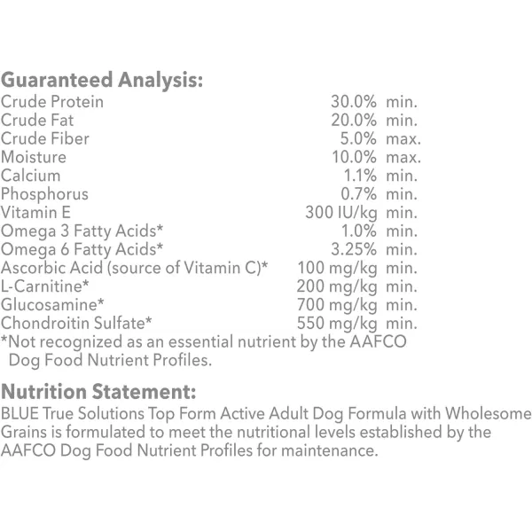 imageBlue Buffalo True Solutions Top Form Natural Active Breed Adult Dry Dog Food Chicken 4lbDry Dog Food 4 Pound Pack of 1