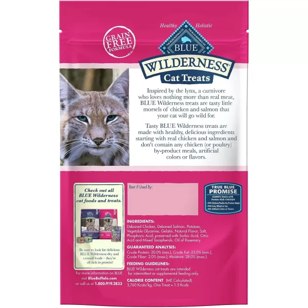 imageBlue Buffalo Wilderness Grain Free SoftMoist Cat Treats Chicken amp Salmon 2oz BagChicken amp Salmon 2 Ounce Pack of 1