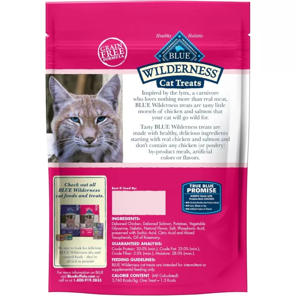 imageBlue Buffalo Wilderness Grain Free SoftMoist Cat Treats Chicken amp Salmon 2oz BagChicken amp Salmon 8 Ounce Pack of 1