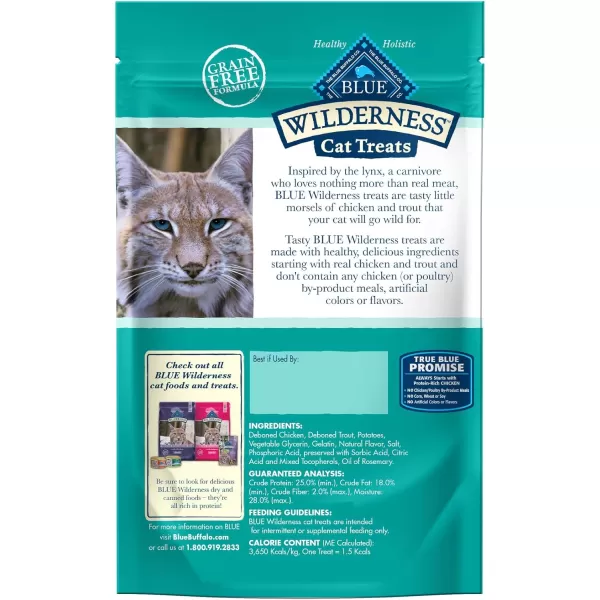 imageBlue Buffalo Wilderness Grain Free SoftMoist Cat Treats Chicken amp Salmon 2oz BagChicken amp Trout 2 Ounce Pack of 1