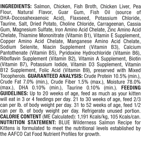 imageBlue Buffalo Wilderness High Protein Grain Free Natural Kitten Pate Wet Cat Food Chicken 3oz cans Pack of 24Salmon 3 Ounce Pack of 24