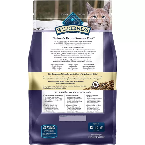 imageBlue Buffalo Wilderness High Protein Natural Adult Dry Cat Food Duck 5lbChicken 25 Pound Pack of 1