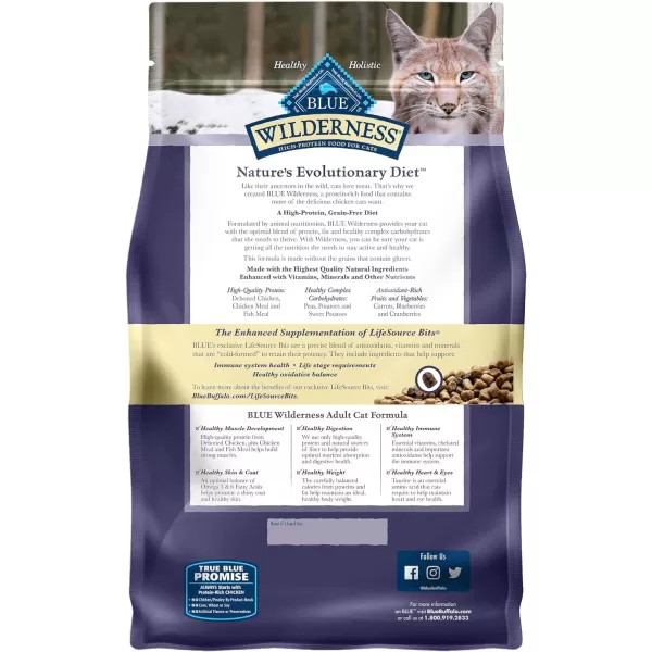 imageBlue Buffalo Wilderness High Protein Natural Adult Dry Cat Food Duck 5lbChicken 4 Pound Pack of 1