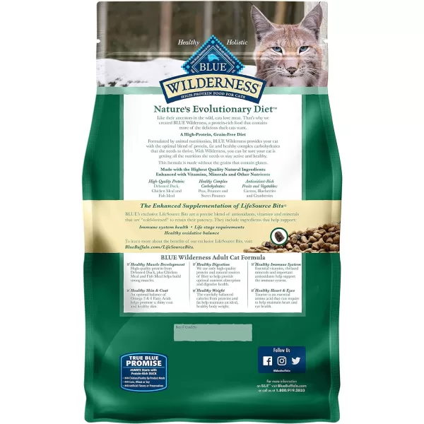 imageBlue Buffalo Wilderness High Protein Natural Adult Dry Cat Food Duck 5lbDuck 5 Pound Pack of 1