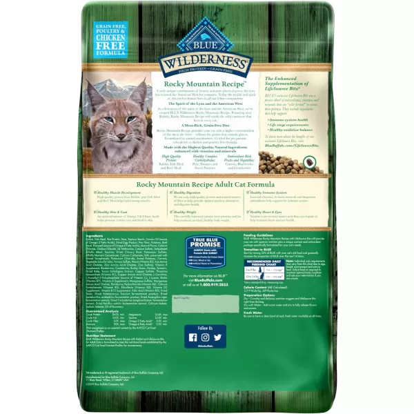 imageBlue Buffalo Wilderness High Protein Natural Adult Dry Cat Food Duck 5lbRabbit 10 Pound Pack of 1