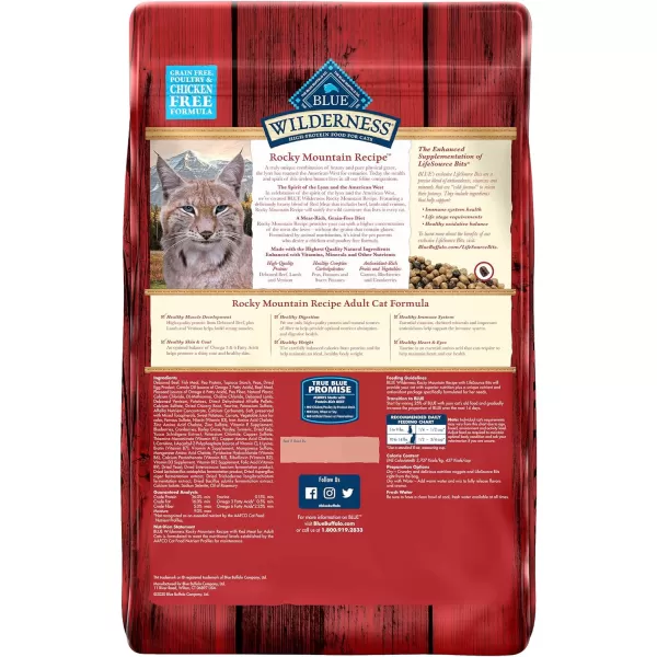 imageBlue Buffalo Wilderness High Protein Natural Adult Dry Cat Food Duck 5lbRed Meat 10 Pound Pack of 1