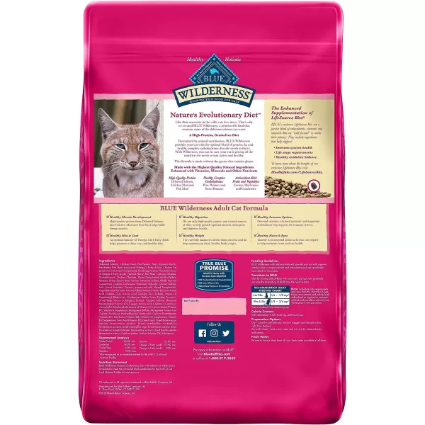 imageBlue Buffalo Wilderness High Protein Natural Adult Dry Cat Food Duck 5lbSalmon 11 Pound Pack of 1