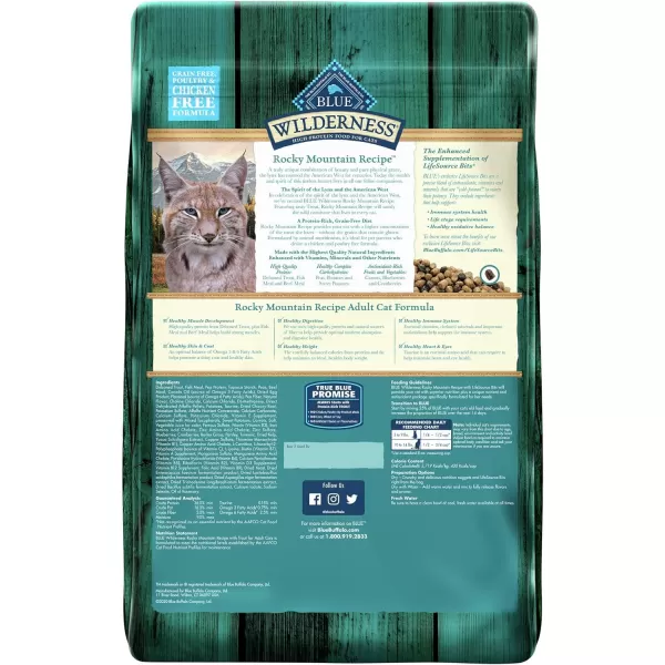 imageBlue Buffalo Wilderness High Protein Natural Adult Dry Cat Food Duck 5lbTrout 10 Pound Pack of 1