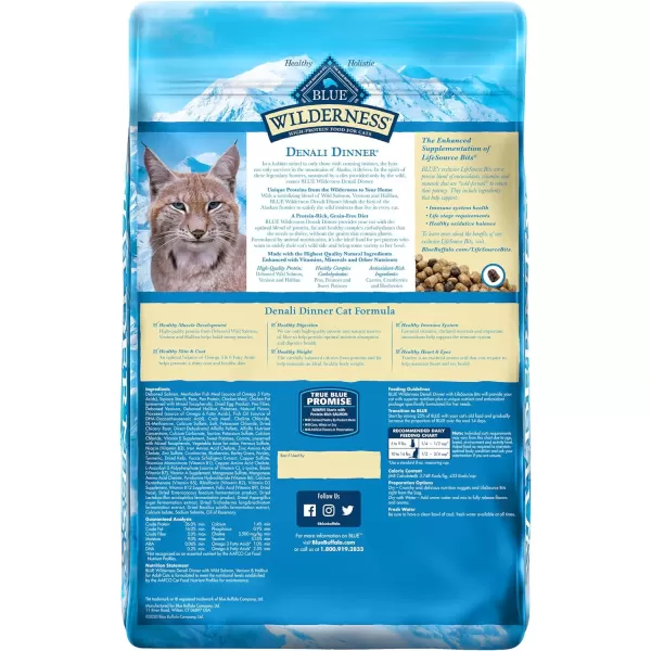 imageBlue Buffalo Wilderness High Protein Natural Adult Dry Cat Food Flatland Feast with Turkey Quail amp Duck 4lbSalmon Venison amp Halibut 10 Pound Pack of 1