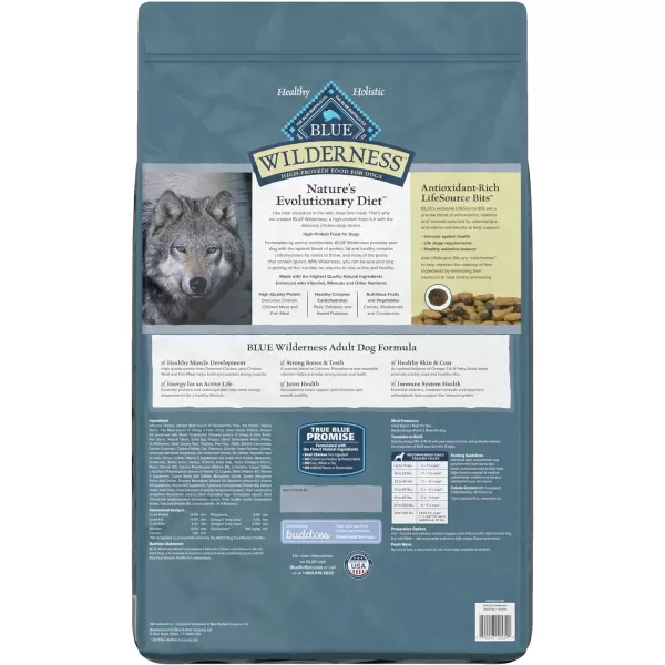 imageBlue Buffalo Wilderness High Protein Natural Adult Dry Dog Food Chicken 24lbChicken Grain Free 24 Pound Pack of 1