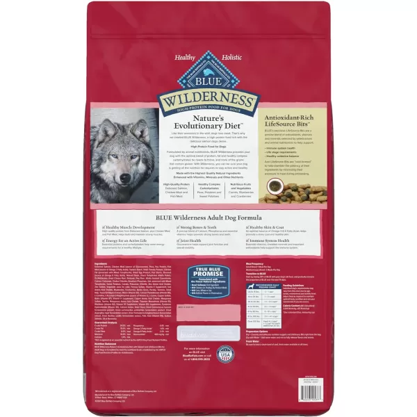 imageBlue Buffalo Wilderness High Protein Natural Adult Dry Dog Food Chicken 24lbSalmon Grain Free 24 Pound Pack of 1