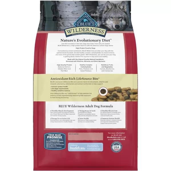imageBlue Buffalo Wilderness High Protein Natural Adult Dry Dog Food Chicken 24lbSalmon Grain Free 45 Pound Pack of 1
