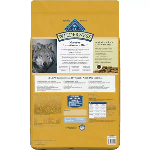 imageBlue Buffalo Wilderness High Protein Natural Adult Healthy Weight Dry Dog Food Chicken 45lbChicken 24 Pound Pack of 1