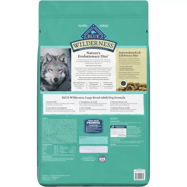 imageBlue Buffalo Wilderness High Protein Natural Adult Large Breed Dry Dog Food Chicken 24lbSalmon Grain Free