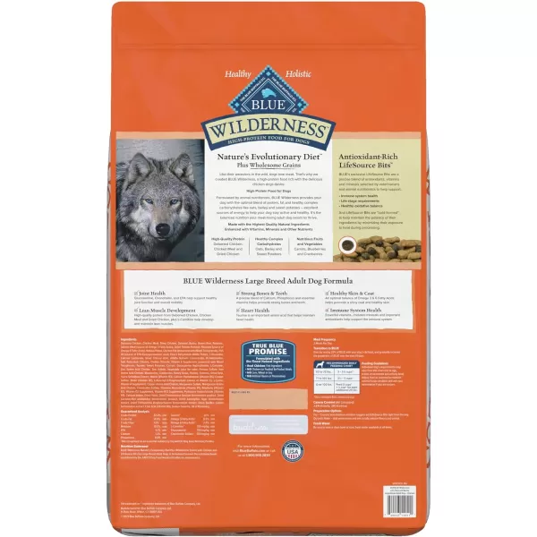 imageBlue Buffalo Wilderness High Protein Natural Adult Large Breed Dry Dog Food Plus Wholesome Grains Chicken 24lbBlue Buffalo Wilderness High Protein Natural Adult Large Breed Dry Dog Food Plus Wholesome Grains Chicken 24lb