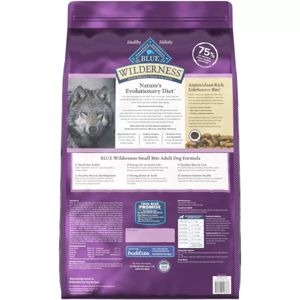 imageBlue Buffalo Wilderness High Protein Natural Adult Small Bite Dry Dog Food plus Wholesome Grains Chicken 28 lb bagBlue Buffalo Wilderness High Protein Natural Adult Small Bite Dry Dog Food plus Wholesome Grains Chicken 28 lb bag
