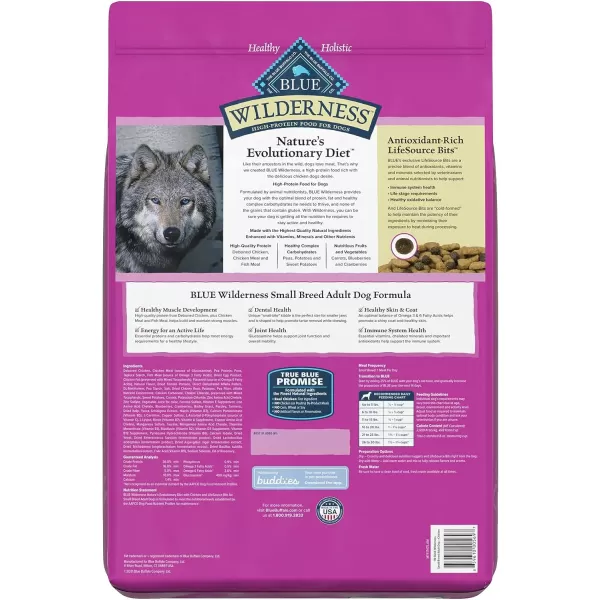 imageBlue Buffalo Wilderness High Protein Natural Adult Small Breed Dry Dog Food Chicken 11lbBlue Buffalo Wilderness High Protein Natural Adult Small Breed Dry Dog Food Chicken 11lb