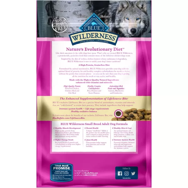 imageBlue Buffalo Wilderness High Protein Natural Adult Small Breed Dry Dog Food Chicken 11lbBlue Buffalo Wilderness High Protein Natural Adult Small Breed Dry Dog Food Chicken 11lb