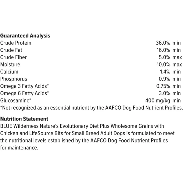 imageBlue Buffalo Wilderness High Protein Natural Adult Small Breed Dry Dog Food Plus Wholesome Grains Chicken 45lbBlue Buffalo Wilderness High Protein Natural Adult Small Breed Dry Dog Food Plus Wholesome Grains Chicken 45lb