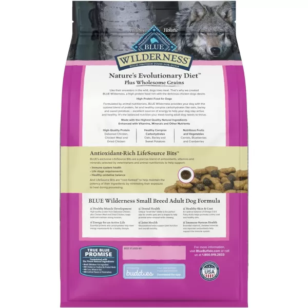 imageBlue Buffalo Wilderness High Protein Natural Adult Small Breed Dry Dog Food Plus Wholesome Grains Chicken 45lbBlue Buffalo Wilderness High Protein Natural Adult Small Breed Dry Dog Food Plus Wholesome Grains Chicken 45lb