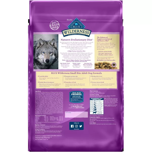 imageBlue Buffalo Wilderness High Protein Natural Adult SmallBite Dry Dog Food Chicken 24lb24 Pound Pack of 1