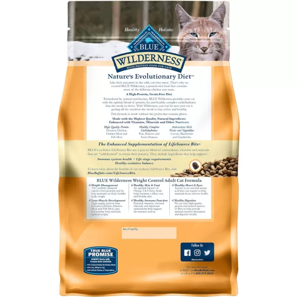 imageBlue Buffalo Wilderness High Protein Natural Adult Weight Control Dry Cat Food Chicken 5lbChicken 5 Pound Pack of 1