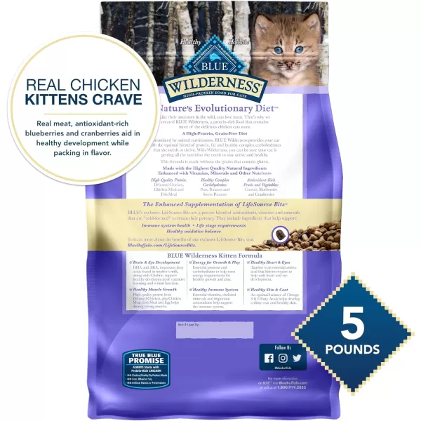 imageBlue Buffalo Wilderness High Protein Natural Grain Free Kitten Food Bundle Dry Cat Food and Wet Cat Food Chicken 5lb Dry Food  3oz cans 24ctChicken 5 Pound Pack of 1