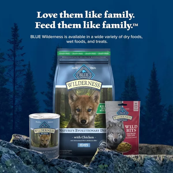 imageBlue Buffalo Wilderness High Protein Natural Grain Free Puppy Dry Dog Food and Wet Puppy Food Turkey and Chicken 24lb Dry Food  125oz cans 12ctChicken  Grain Free