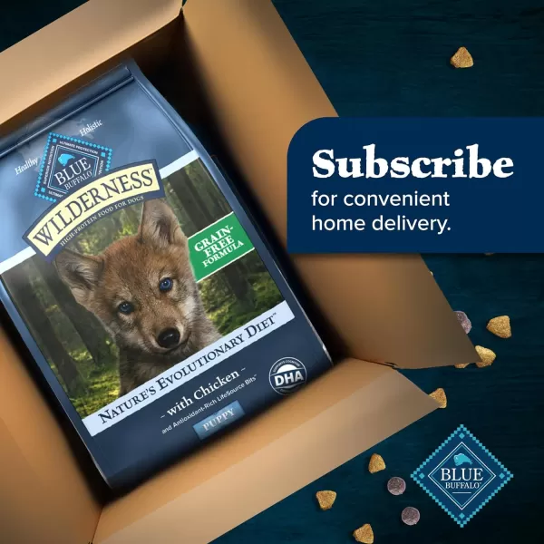 imageBlue Buffalo Wilderness High Protein Natural Grain Free Puppy Dry Dog Food and Wet Puppy Food Turkey and Chicken 24lb Dry Food  125oz cans 12ctChicken  Grain Free