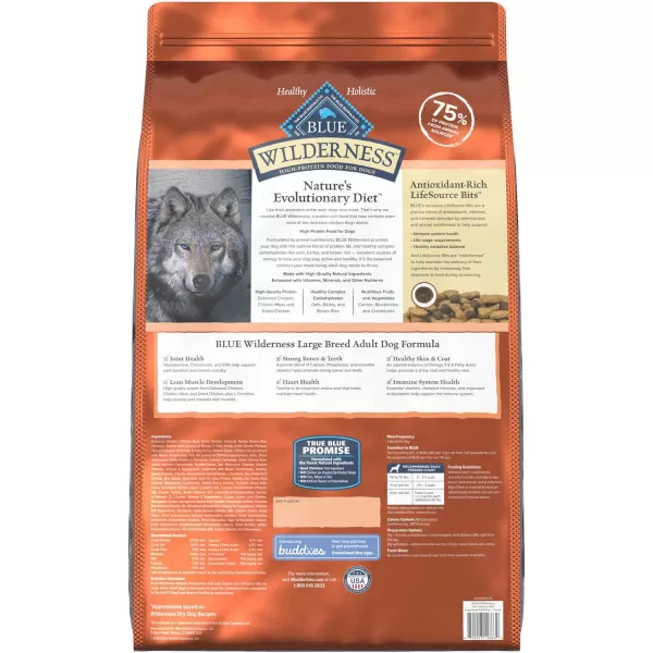 imageBlue Buffalo Wilderness High Protein Natural Large Breed Adult Dry Dog Food plus Wholesome Grains Salmon 28 lb bagChicken plus Wholesome Grains 28 Pound Pack of 1