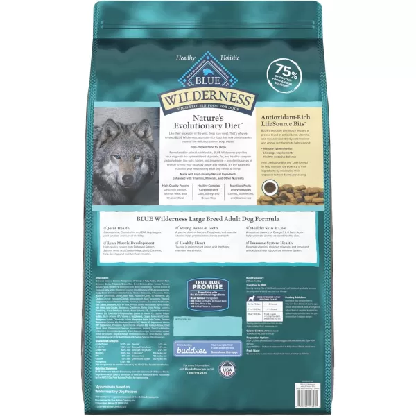 imageBlue Buffalo Wilderness High Protein Natural Large Breed Adult Dry Dog Food plus Wholesome Grains Salmon 28 lb bagSalmon plus Wholesome Grains 28 Pound Pack of 1